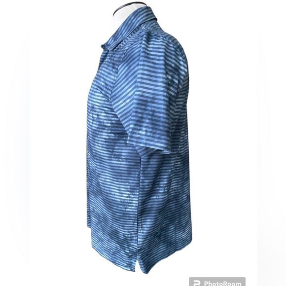PUMA Golf Cloudspun Blue Dye Stripe Polo Performance Shirt NWOT Size MEDIUM - Picture 4 of 12